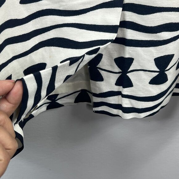 Louis Feraud Vintage Kite String Bow Pencil Skirt 16 Cream Black Linen blend - Picture 11 of 15